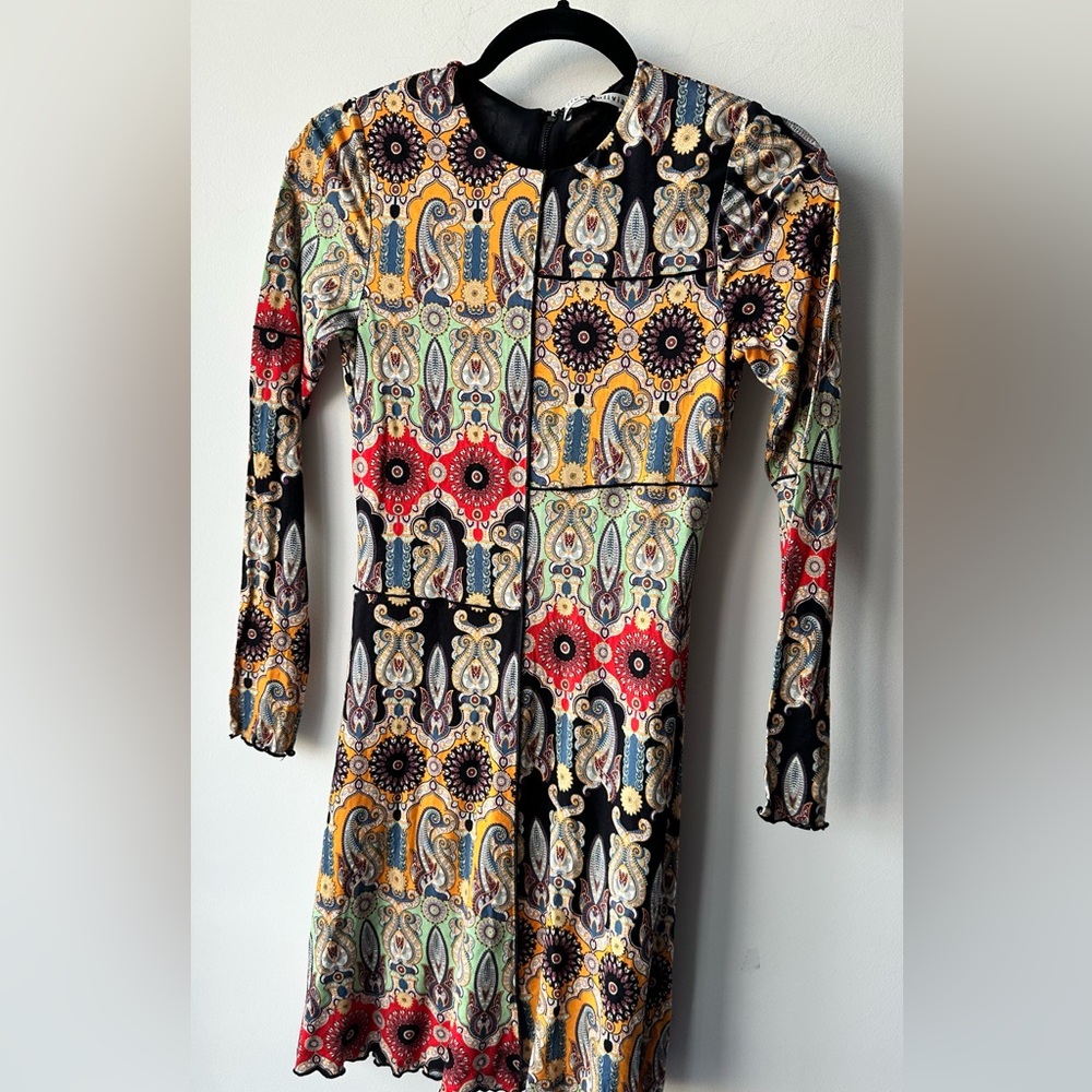 🆕 Alice + Olivia, Delora Paneled Flare Mini Dress Paisley, Size 2 | 350 - Picture 9 of 9